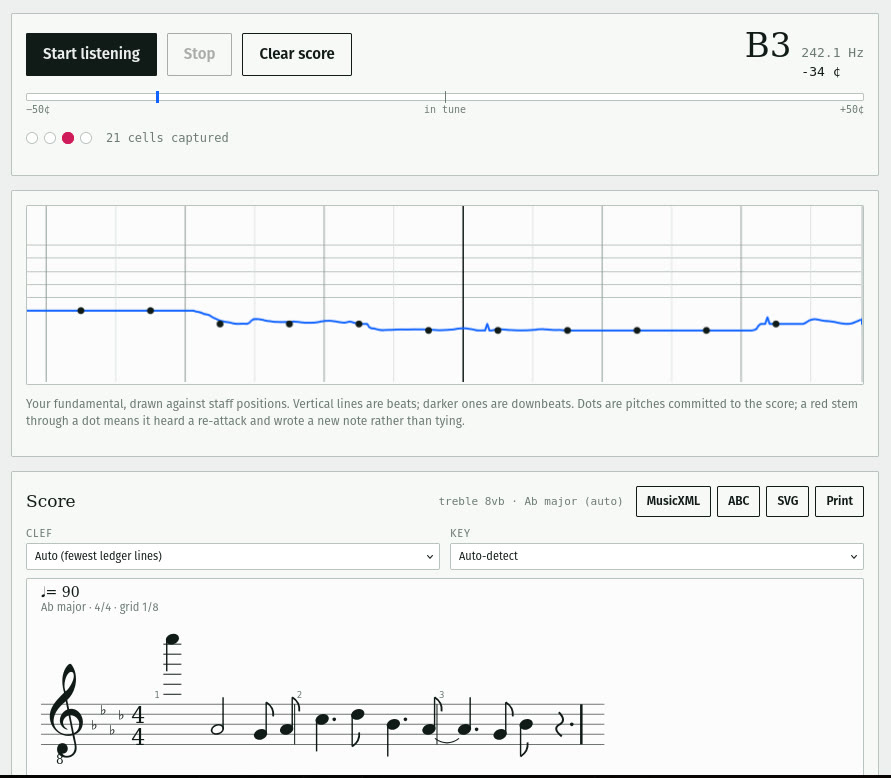 Voice to Notation